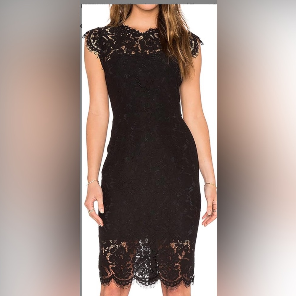 Chic Black Lace Midi Dress